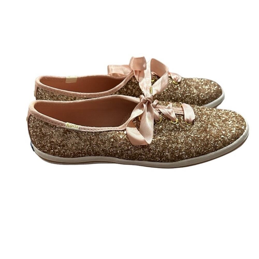 Keds for Kate Spade Champion Rose Gold Glitter Sneakers Size 8.5